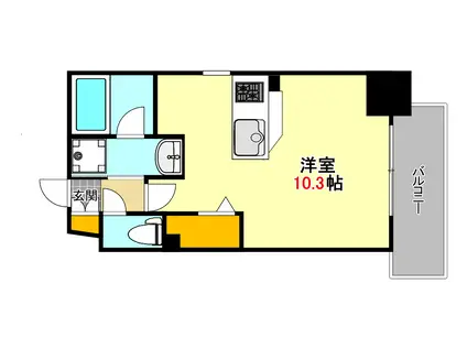 DER GLANZ.Y2(ワンルーム/6階)の間取り写真