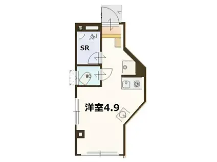 CAVE金町(ワンルーム/1階)の間取り写真