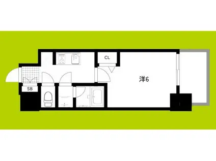 フォーリアライズ難波リアン(1K/9階)の間取り写真