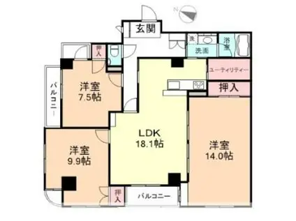 ベル・ソフィア(4LDK/6階)の間取り写真