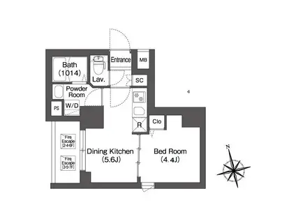 コンフォリア・リヴ品川南大井(1DK/6階)の間取り写真