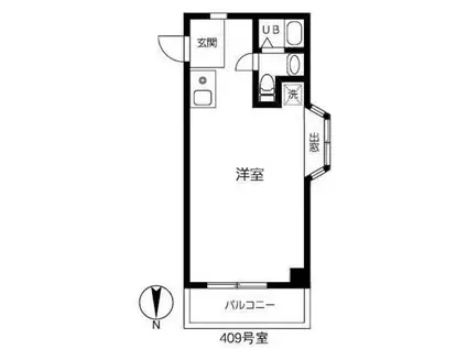 ピソ ブランコ(ワンルーム/4階)の間取り写真