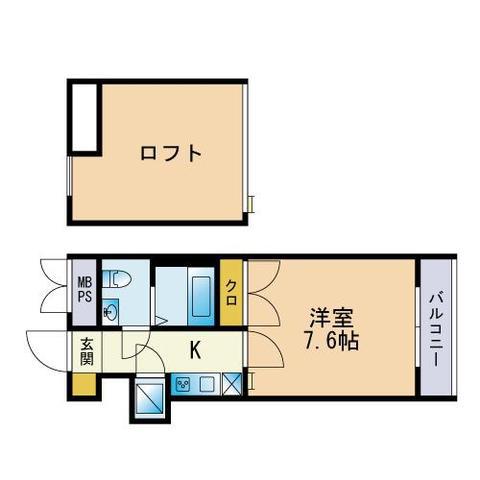 メゾン周船寺(1K/3階)の間取り写真