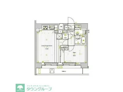 PREMIUM CUBE 両国DEUX(1LDK/12階)の間取り写真