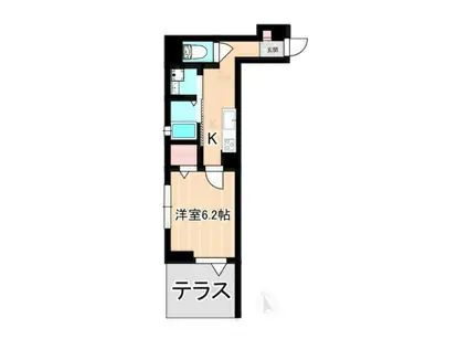 アリビオ(1K/2階)の間取り写真