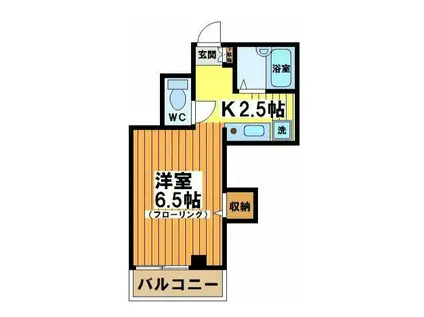 ヴァンヴェール方南町(1K/2階)の間取り写真