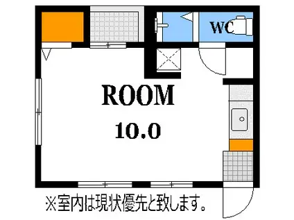 コーポみささ(ワンルーム/2階)の間取り写真