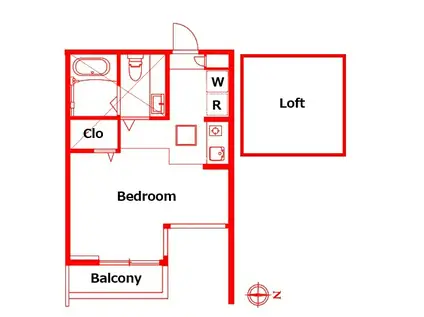 オーチャードコート小杉陣屋町(ワンルーム/1階)の間取り写真