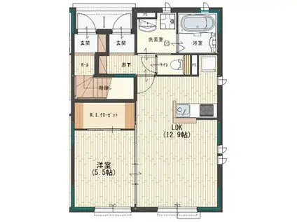 エトワール(1LDK/1階)の間取り写真