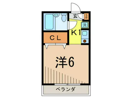 さくら自由ヶ丘マンション(1K/2階)の間取り写真