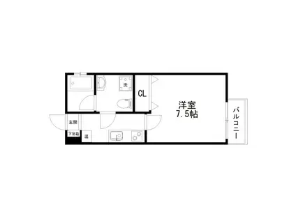 ストリートヒルズ(1K/2階)の間取り写真