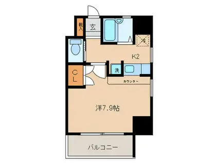 楠原ビル(1K/8階)の間取り写真