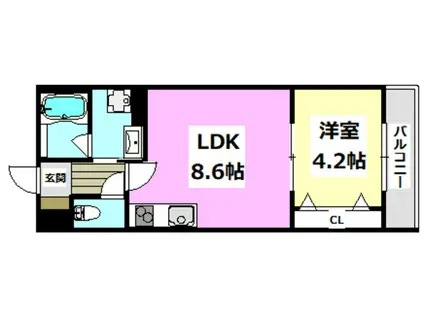 エトワールセレスト茨木(1LDK/3階)の間取り写真