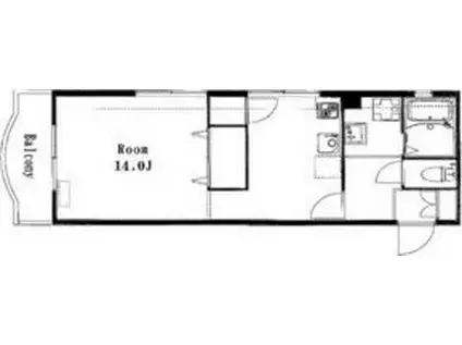 アムール(ワンルーム/4階)の間取り写真