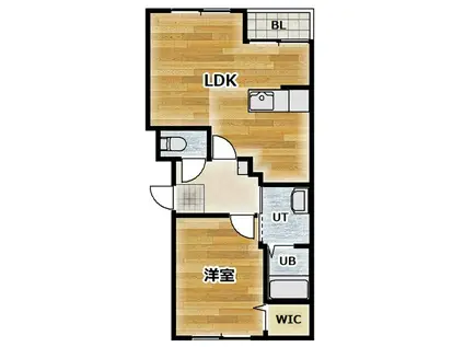 アステル(1LDK/2階)の間取り写真