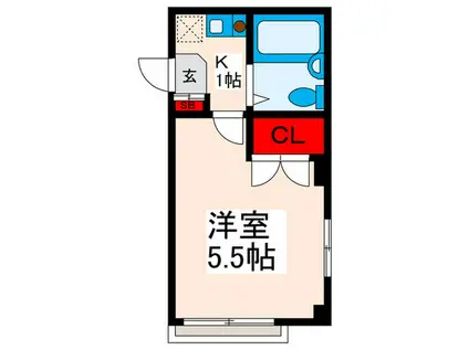 メゾンKTIII(1K/2階)の間取り写真