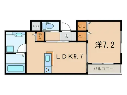 グランディール六甲曽和(1LDK/3階)の間取り写真