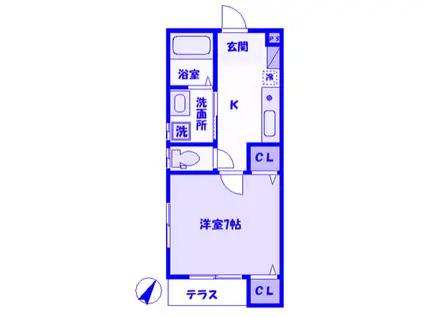 NARANCIA(1K/1階)の間取り写真