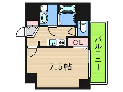 グランパシフィック花園北II(1K/3階)の間取り写真
