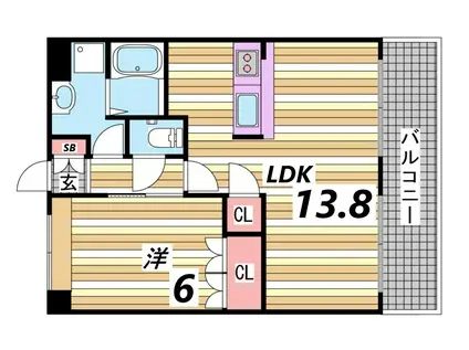 エスポア21(1LDK/2階)の間取り写真