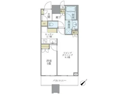 BRILLIA TOWERS目黒ノースレジデンス ブリリアタワーズ目黒(1LDK/3階)の間取り写真