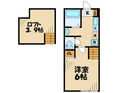 アーバーブルーエコ(1K/1階)の間取り写真