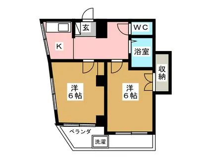 コーポ高田(2DK/5階)の間取り写真