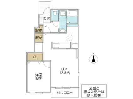 サンリット・レジデンスII(1LDK/1階)の間取り写真