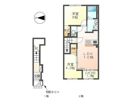 ベラ・カーサ(2LDK/2階)の間取り写真