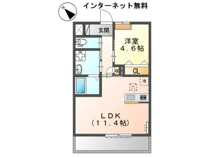 ウィンサムパインII(1LDK/1階)の間取り写真