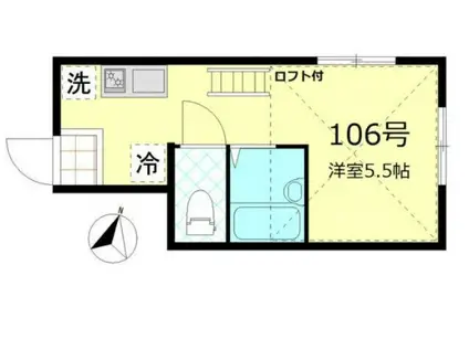 コルティーレ南久が原(ワンルーム/1階)の間取り写真