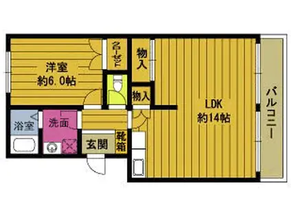 メルシーメゾンつる(1LDK/2階)の間取り写真