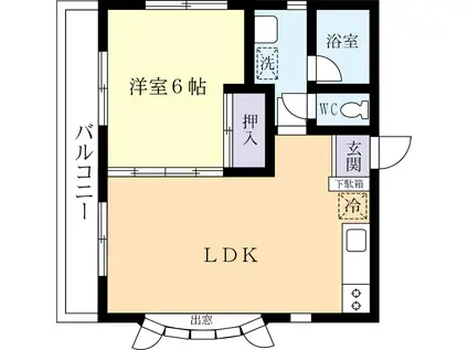 プロムナード(1LDK/1階)の間取り写真