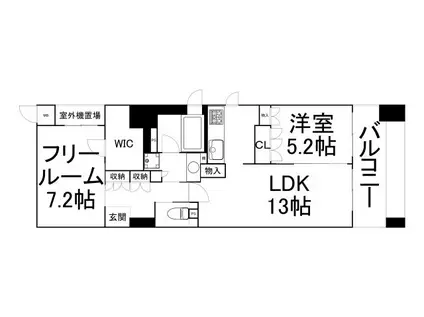 リーガル南船場Ⅱ(2LDK/3階)の間取り写真