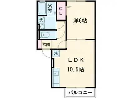 グレース(1LDK/2階)の間取り写真