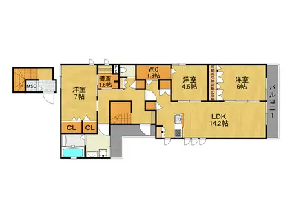 CONFORT N(3LDK/2階)の間取り写真