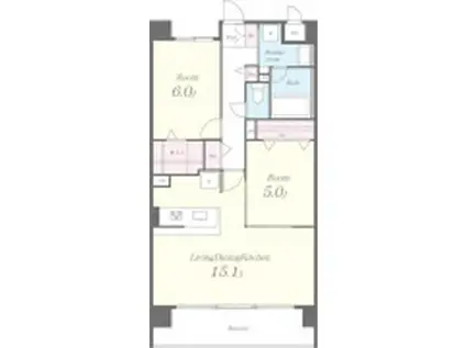 メゾングロリア(2LDK/5階)の間取り写真