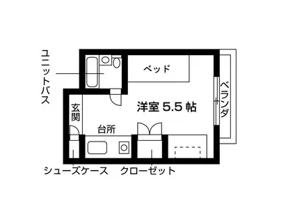 女子学生会館ブリックス(ワンルーム/2階)の間取り写真