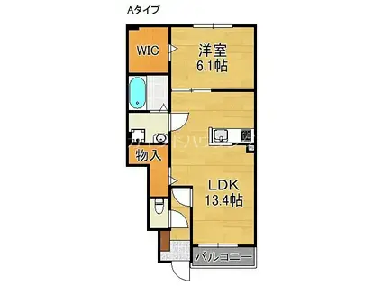 アルルI・II番館(1LDK/1階)の間取り写真