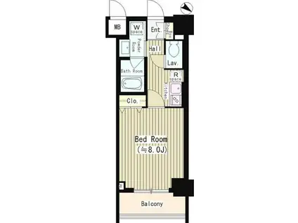 ベルヴュコート立川(1K/6階)の間取り写真