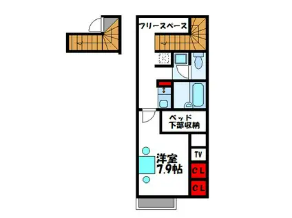 レオパレスパストラルウィンド(1K/2階)の間取り写真