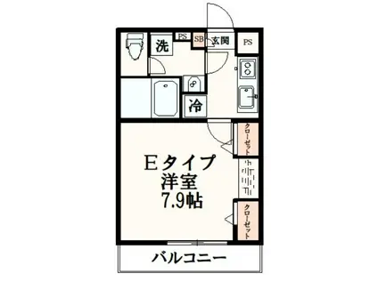 ヴィラ堀之内(1K/1階)の間取り写真