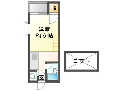 フローラルハイムII(1K/1階)の間取り写真