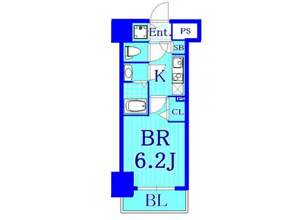 グランド・ガーラ横濱万世町(1K/8階)の間取り写真