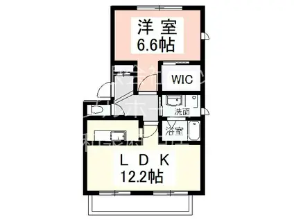 シャーメゾン川本(1LDK/2階)の間取り写真
