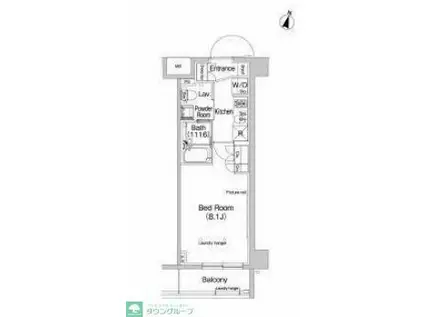 プラウドフラット学芸大学II(1K/1階)の間取り写真