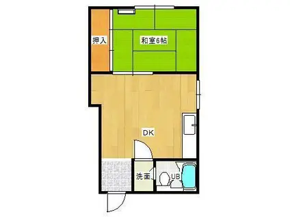ハイツM-1(1DK/1階)の間取り写真