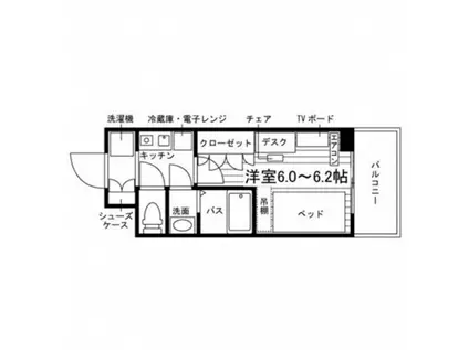 学生会館 NCRE京都深草(1K/1階)の間取り写真