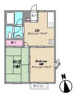 コート城山(2DK/2階)の間取り写真