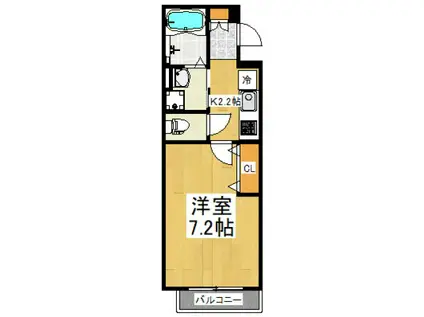 レジデンス清瀬(1K/3階)の間取り写真